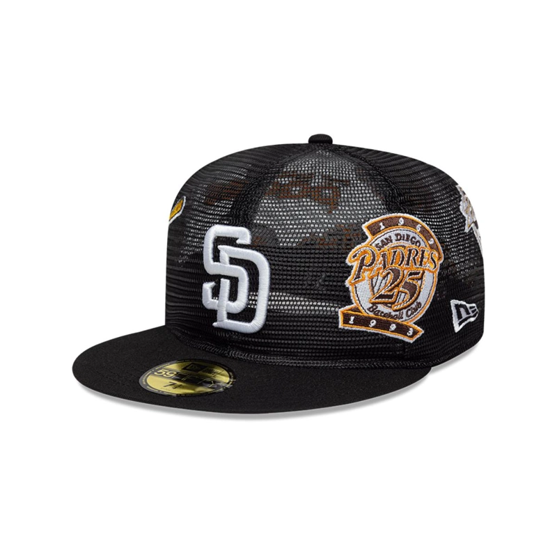 GORRA 59FIFTY SAN DIEGO PADRES AOP MESH BLACK - 1
