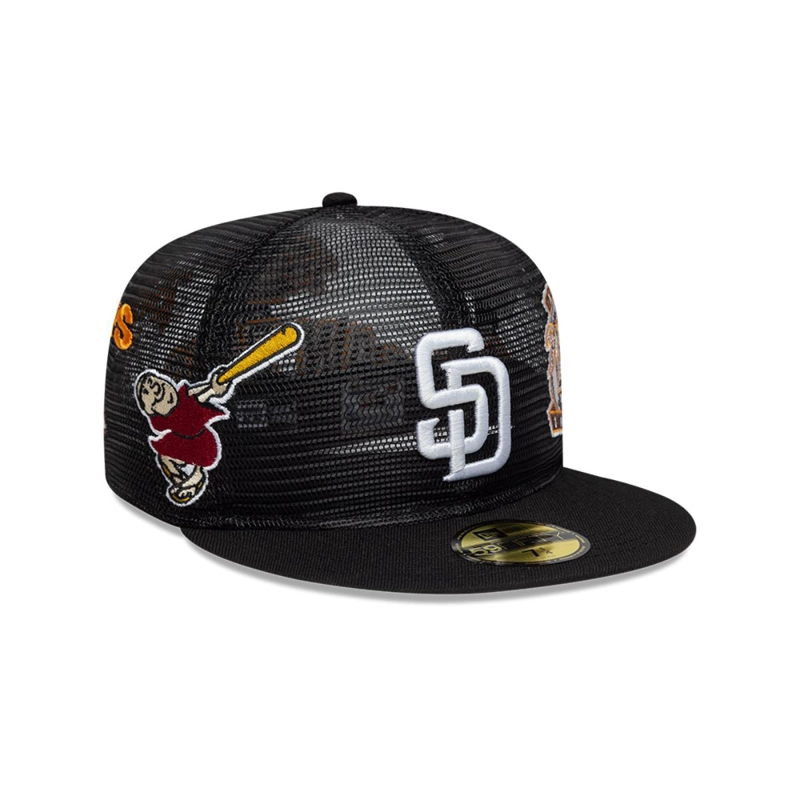 GORRA 59FIFTY SAN DIEGO PADRES AOP MESH BLACK - 2