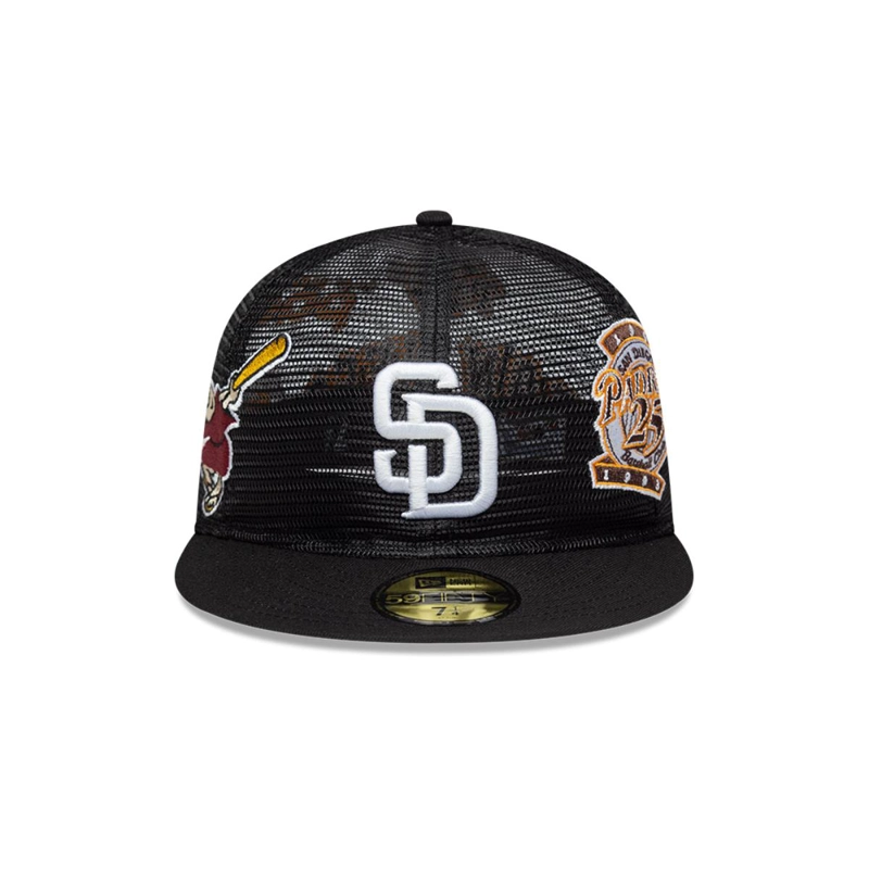 GORRA 59FIFTY SAN DIEGO PADRES AOP MESH BLACK - 3