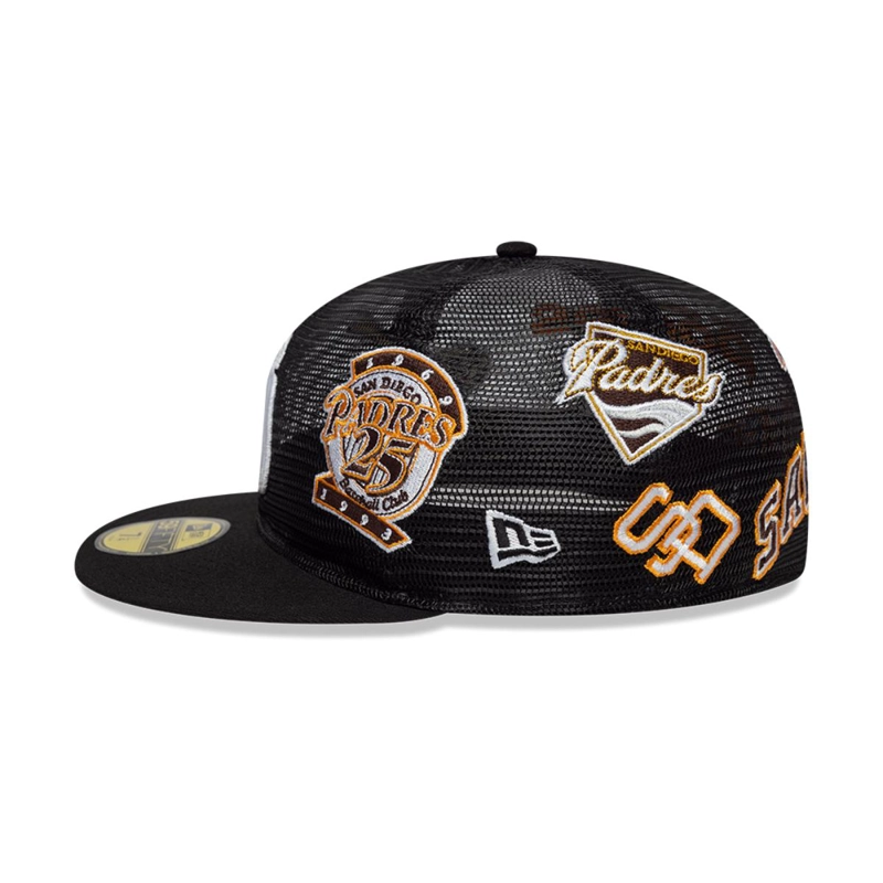GORRA 59FIFTY SAN DIEGO PADRES AOP MESH BLACK - 4
