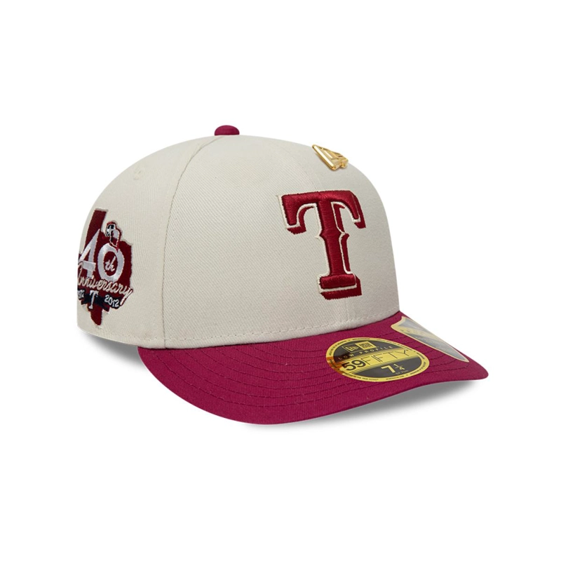 GORRA 59FIFTY TEXAS RANGERS MLB PIN LIGHT BEIGE - 1