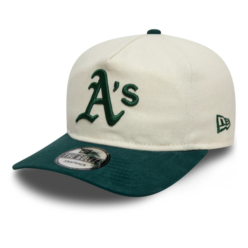 GOLFER OAKLAND ATHLETICS MLB SIDE SCRIPT LIGHT BEIGE - 1
