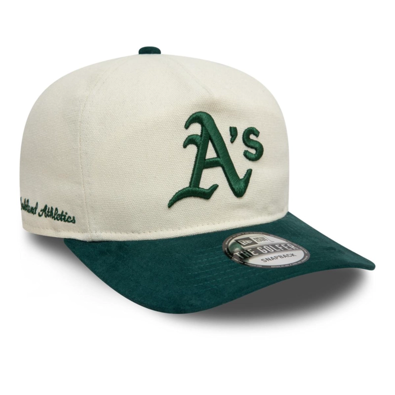 GOLFER OAKLAND ATHLETICS MLB SIDE SCRIPT LIGHT BEIGE - 2