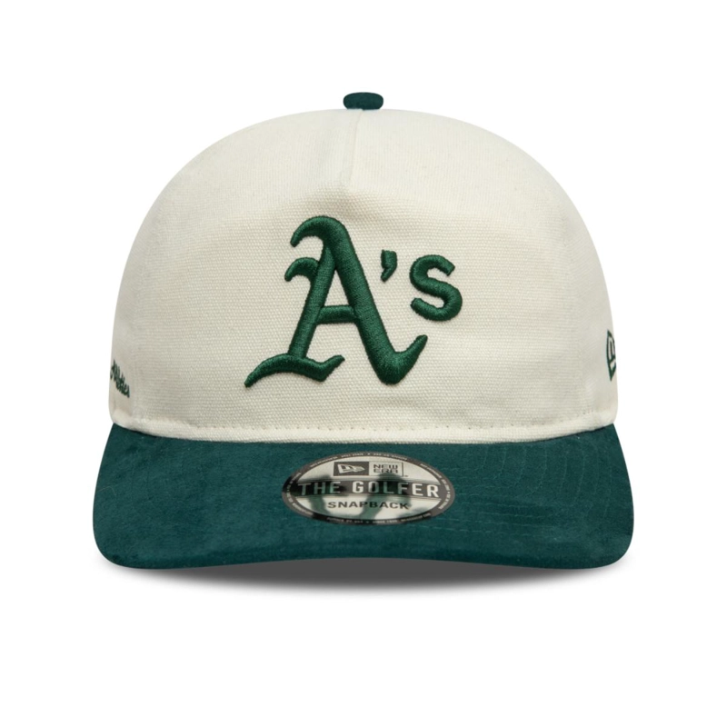 GOLFER OAKLAND ATHLETICS MLB SIDE SCRIPT LIGHT BEIGE - 3