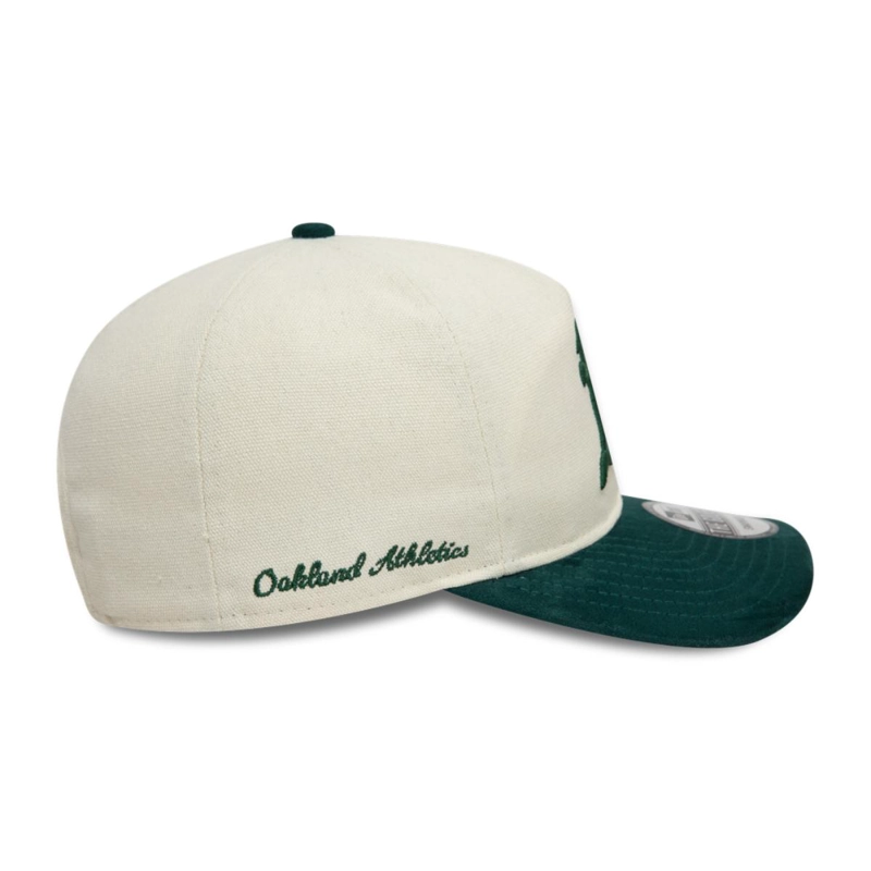 GOLFER OAKLAND ATHLETICS MLB SIDE SCRIPT LIGHT BEIGE - 4