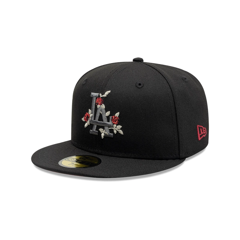 GORRA 59FIFTY MLB LOS ANGELES DODGERS GOTHIC FLOWERS NEGRO - 1
