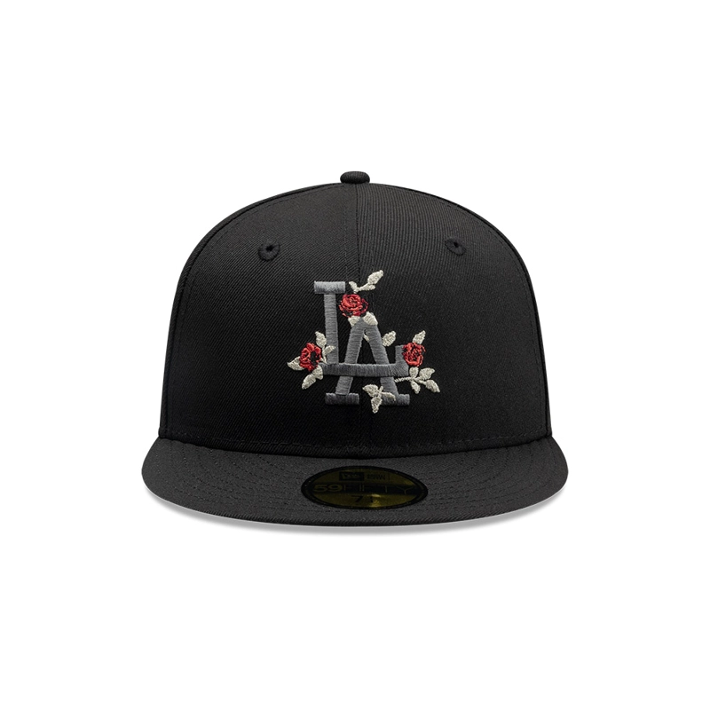 GORRA 59FIFTY MLB LOS ANGELES DODGERS GOTHIC FLOWERS NEGRO - 2
