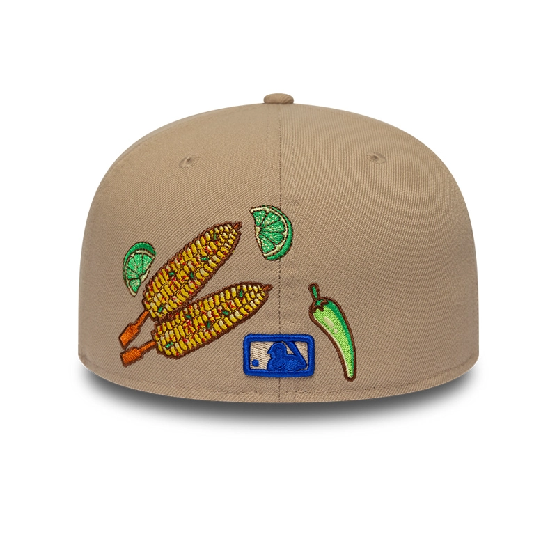 GORRA 59FIFTY MLB LOS ANGELES DODGERS FOOD GRAPHIC BEIGE - 5