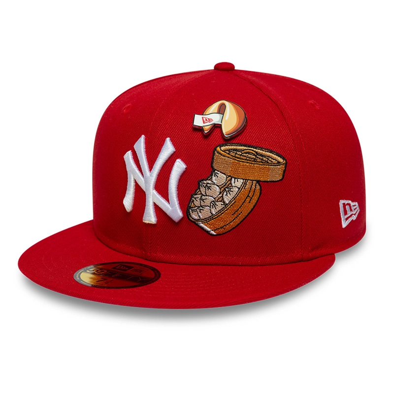 GORRA 59FIFTY MLB NEW YORK YANKEES FOOD GRAPHIC ROJO - 3