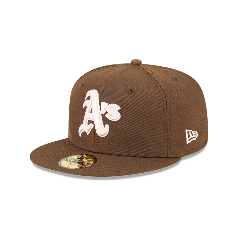 GORRA 59FIFTY MLB OAKLAND ATHLETICS WALNUT PINK MARRON - 2