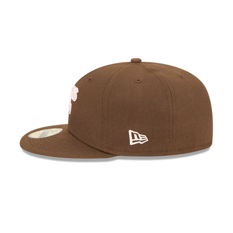 GORRA 59FIFTY MLB OAKLAND ATHLETICS WALNUT PINK MARRON - 4