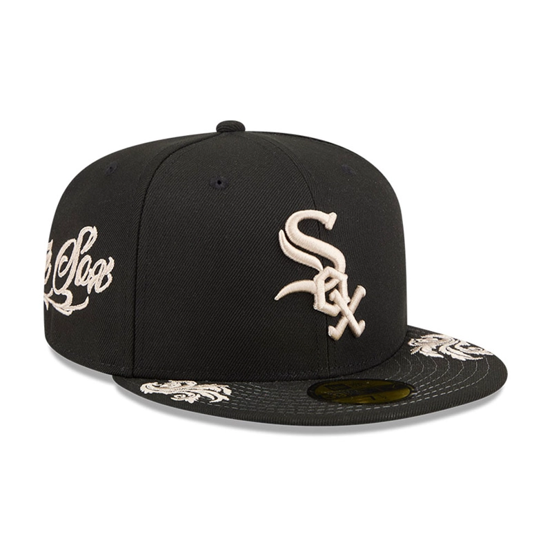 GORRA 59FIFTY MLB CHICAGO WHITE SOX WORDMARK NEGRO - 1