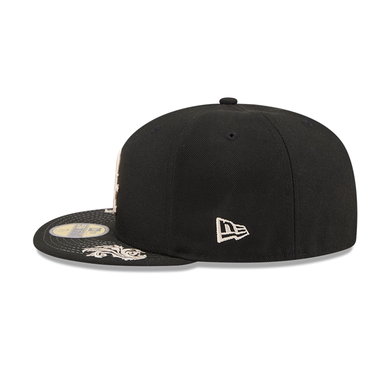 GORRA 59FIFTY MLB CHICAGO WHITE SOX WORDMARK NEGRO - 4