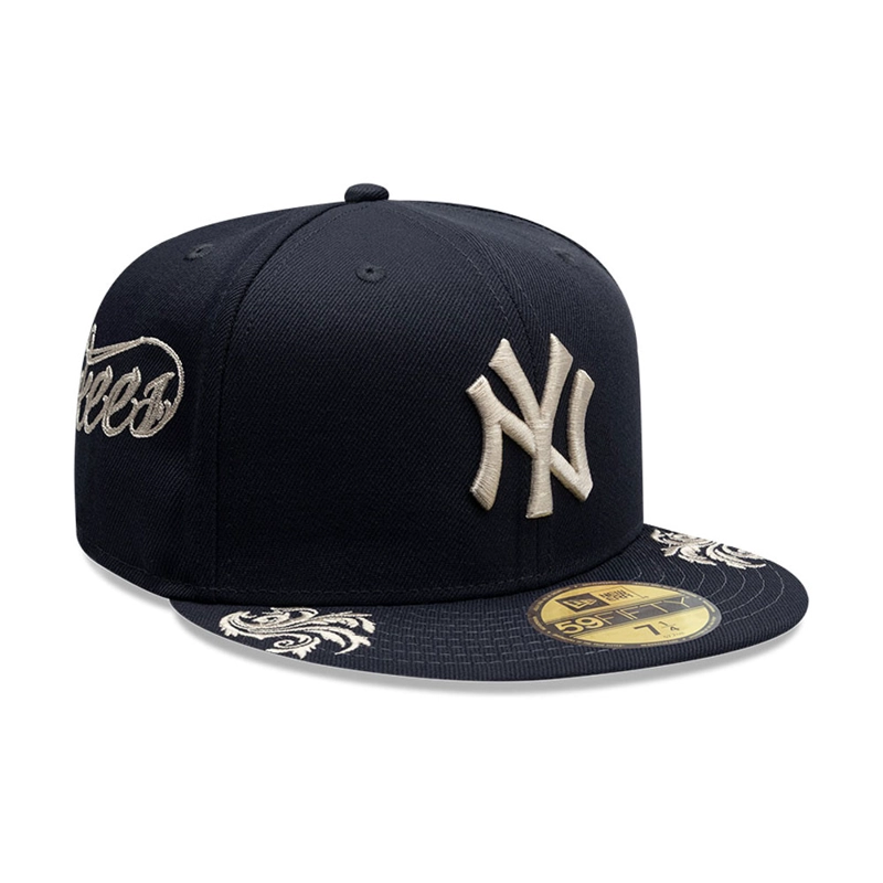 GORRA 59FIFTY MLB NEW YORK YANKEES WORDMARK AZUL M. - 1