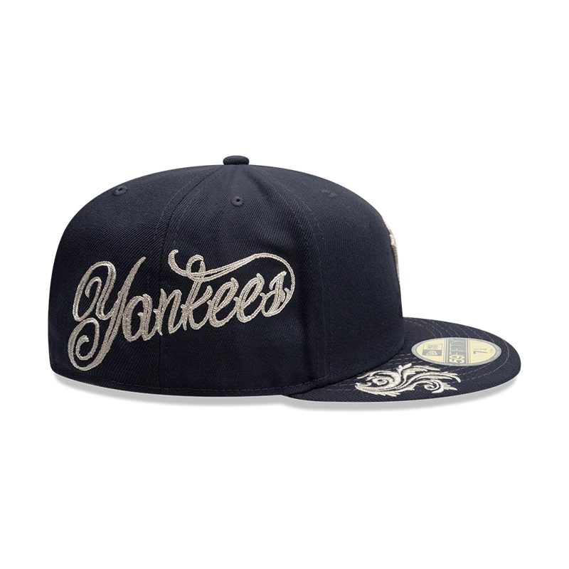 GORRA 59FIFTY MLB NEW YORK YANKEES WORDMARK AZUL M. - 4