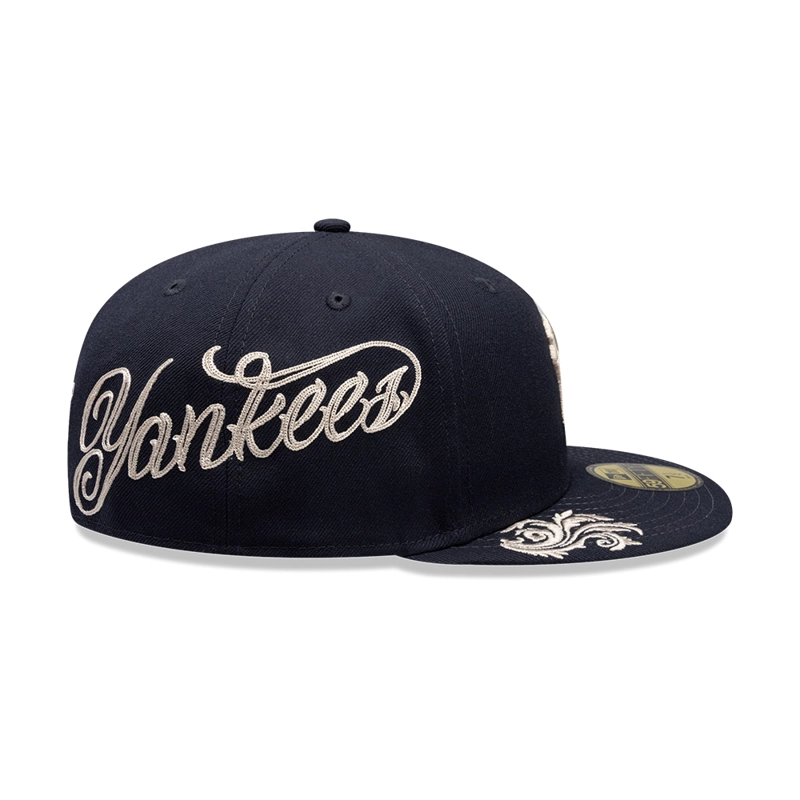 GORRA 59FIFTY MLB NEW YORK YANKEES WORDMARK AZUL M. - 5