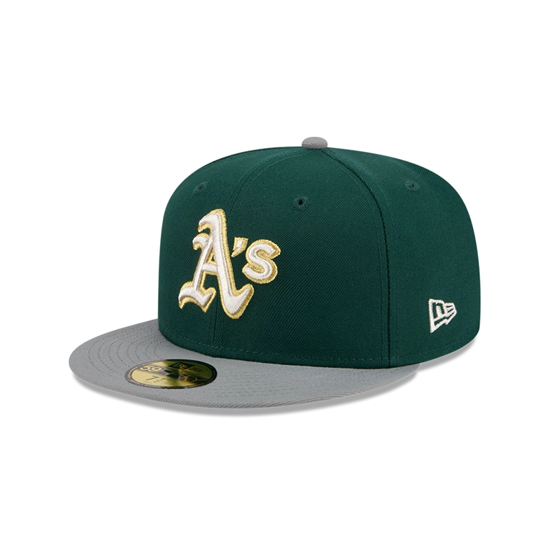 GORRA 59FIFTY MLB OAKLAND ATHLETICS GREEN STORM VERDE - 2