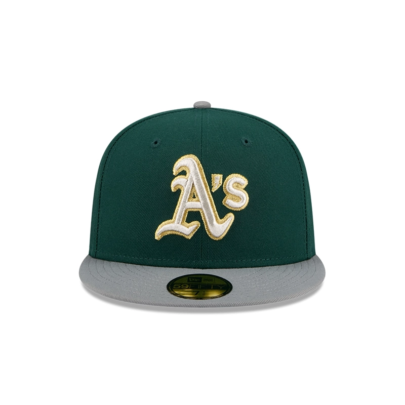 GORRA 59FIFTY MLB OAKLAND ATHLETICS GREEN STORM VERDE - 3