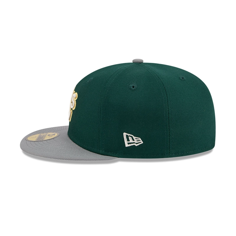 GORRA 59FIFTY MLB OAKLAND ATHLETICS GREEN STORM VERDE - 4