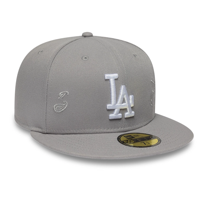 GORRA 59FIFTY MLB LOS ANGELES DODGERS PAISLEY EMBROIDERY GRIS - 1