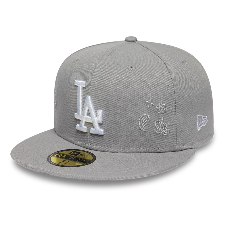 GORRA 59FIFTY MLB LOS ANGELES DODGERS PAISLEY EMBROIDERY GRIS - 3