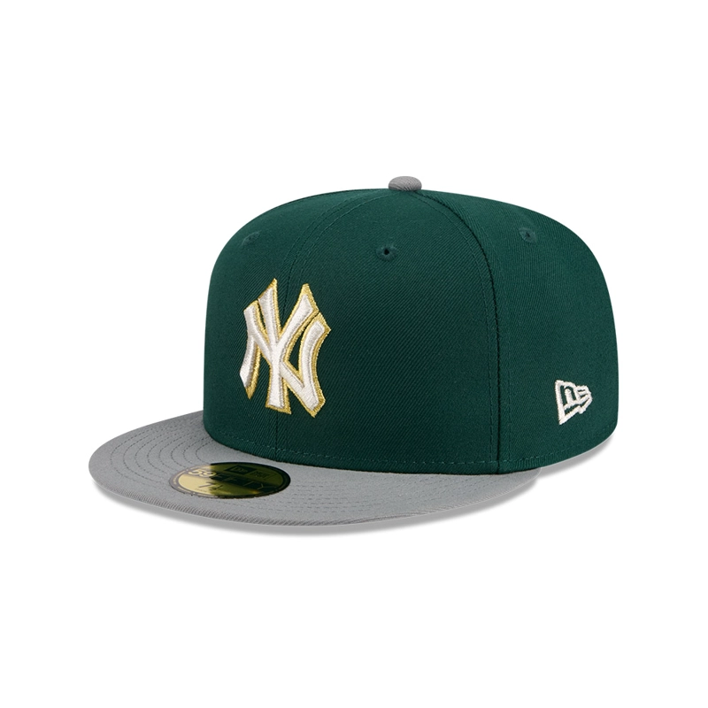 GORRA 59FIFTY MLB NEW YORK YANKEES GREEN STORM VERDE - 2