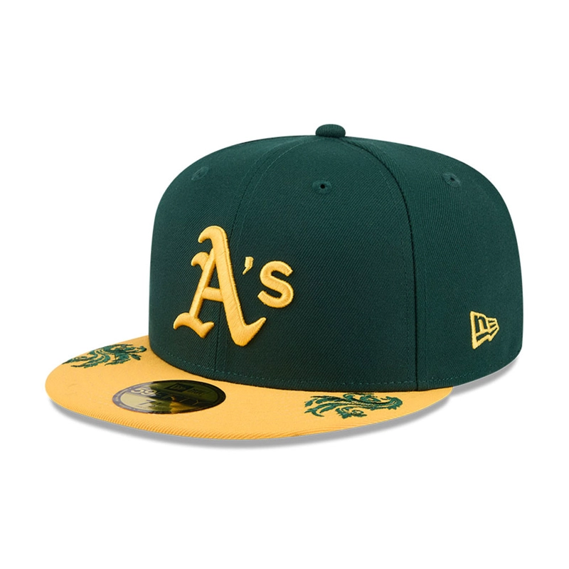 GORRA 59FIFTY MLB OAKLAND ATHLETICS WORDMARK VERDE - 1