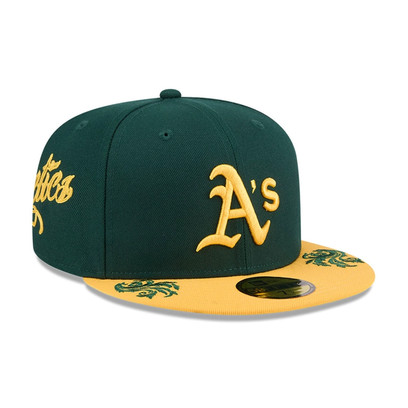 GORRA 59FIFTY MLB OAKLAND ATHLETICS WORDMARK VERDE - 2