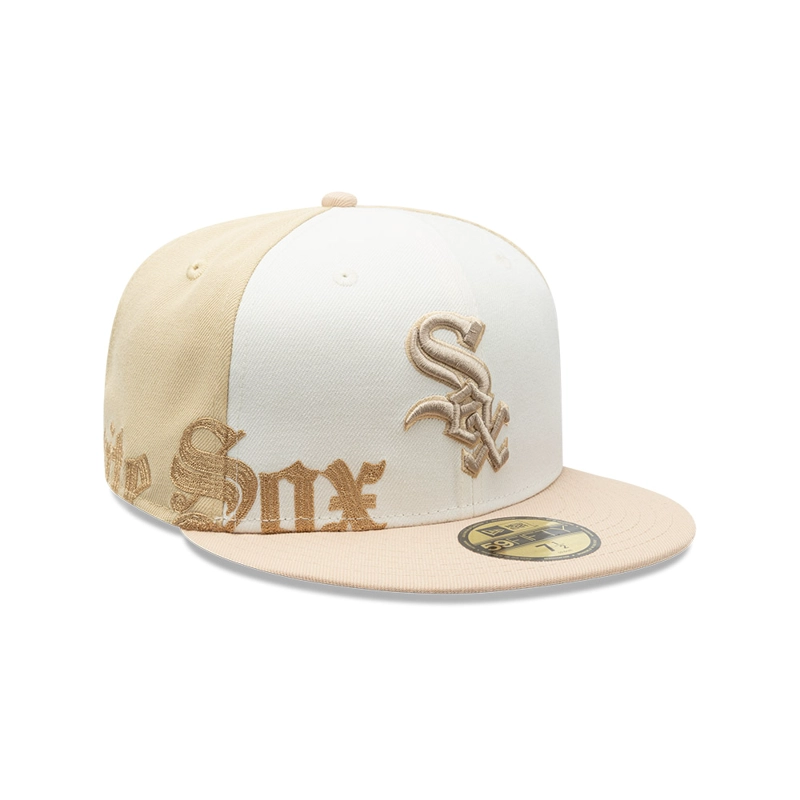 GORRA 59FIFTY MLB CHICAGO WHITE SOX GOTHIC SCRIPT BEIGE - 1