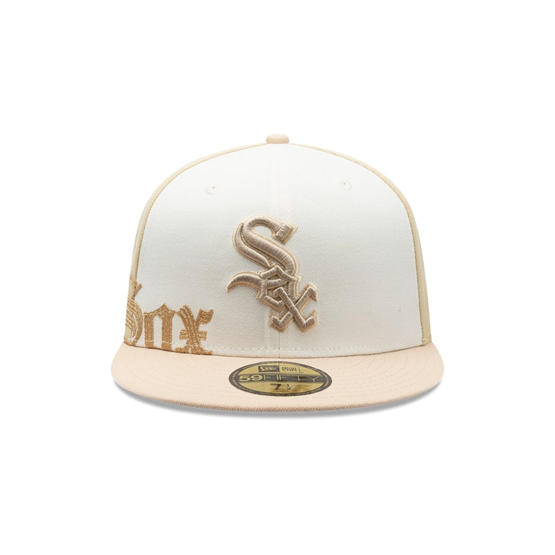 GORRA 59FIFTY MLB CHICAGO WHITE SOX GOTHIC SCRIPT BEIGE - 3