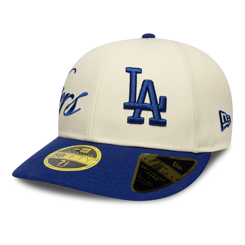 GORRA 59FIFTY MLB LOS ANGELES DODGERS SIDE SCRIPT BEIGE - 1