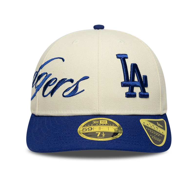 GORRA 59FIFTY MLB LOS ANGELES DODGERS SIDE SCRIPT BEIGE - 3