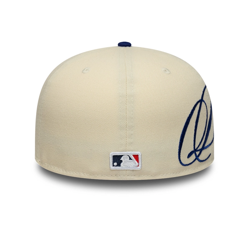 GORRA 59FIFTY MLB LOS ANGELES DODGERS SIDE SCRIPT BEIGE - 5