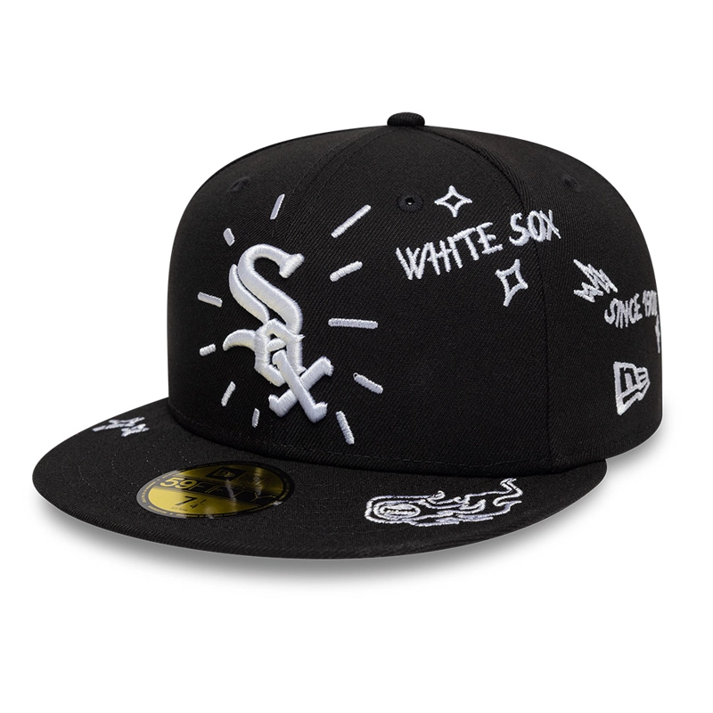 GORRA 59FIFTY MLB CHICAGO WHITE SOX SCRIBBLE NEGRO - 1