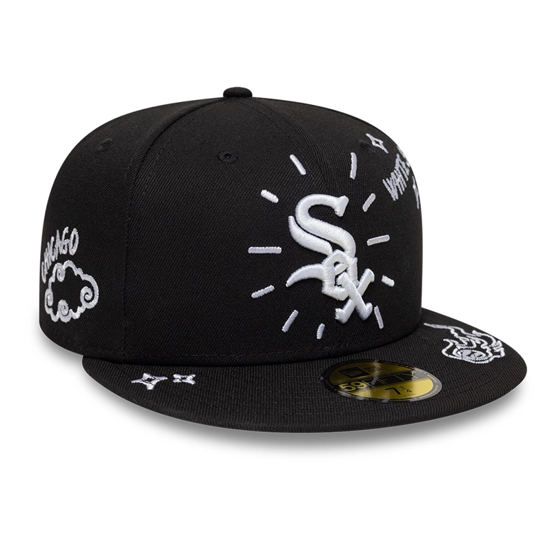 GORRA 59FIFTY MLB CHICAGO WHITE SOX SCRIBBLE NEGRO - 2