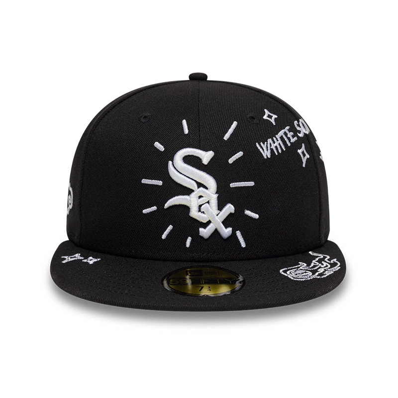 GORRA 59FIFTY MLB CHICAGO WHITE SOX SCRIBBLE NEGRO - 3