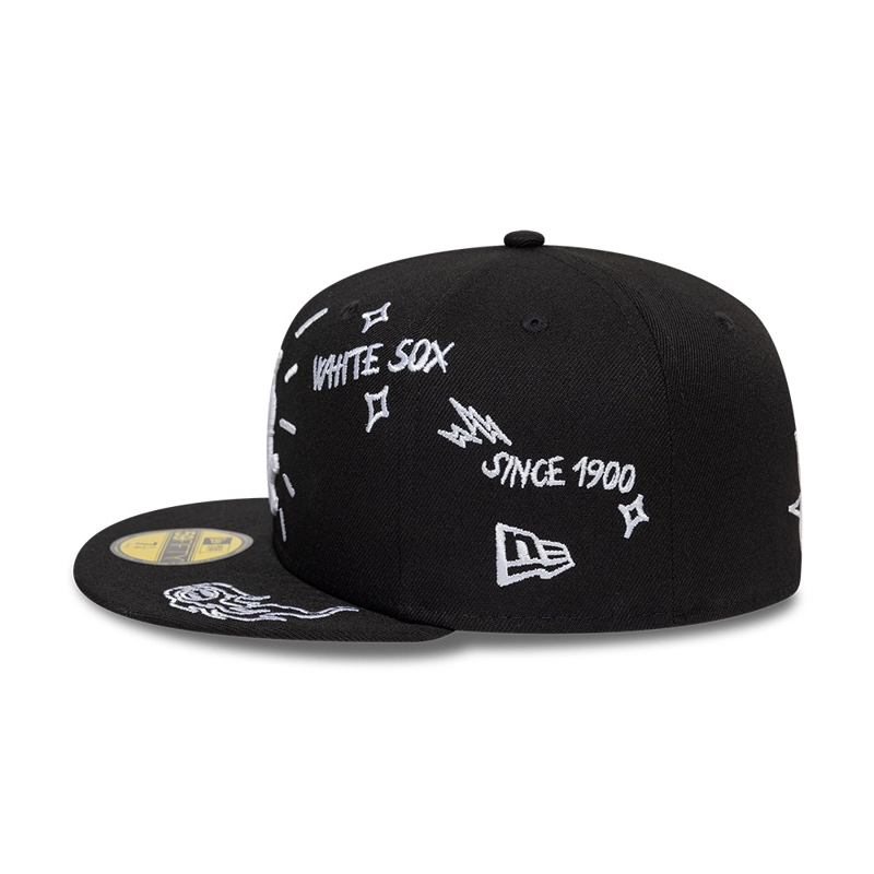 GORRA 59FIFTY MLB CHICAGO WHITE SOX SCRIBBLE NEGRO - 4