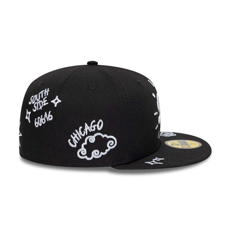 GORRA 59FIFTY MLB CHICAGO WHITE SOX SCRIBBLE NEGRO - 5
