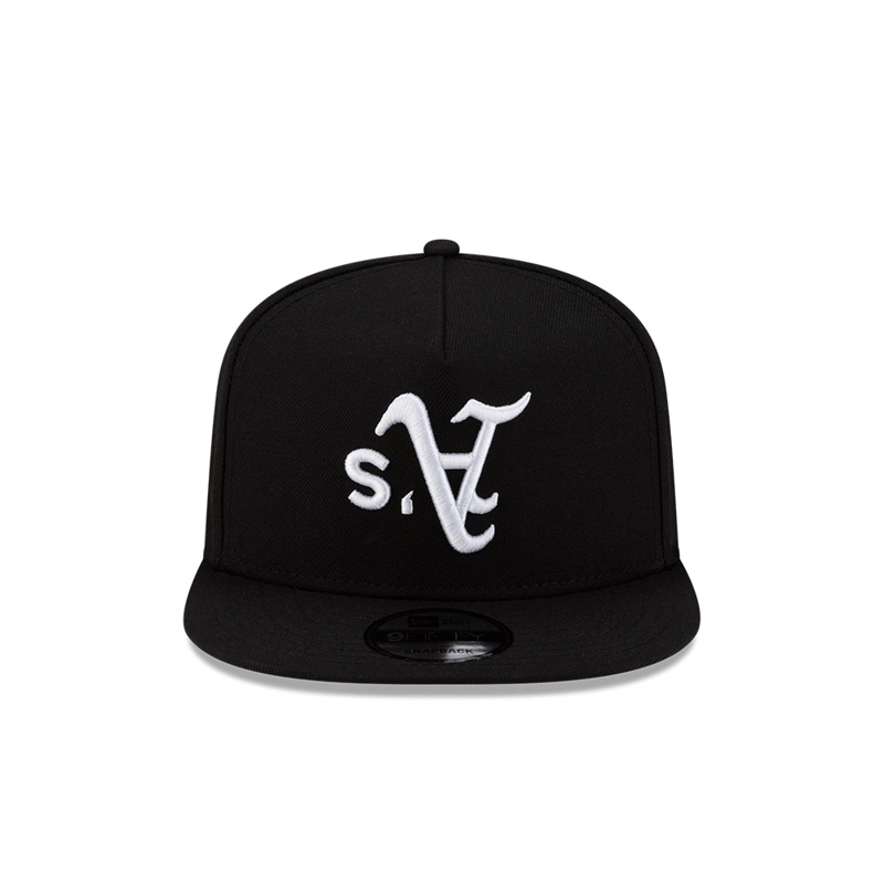 GORRA 9FIFTY MLB OAKLAND ATHLETICS UPSIDE DOWN NEGRO - 3