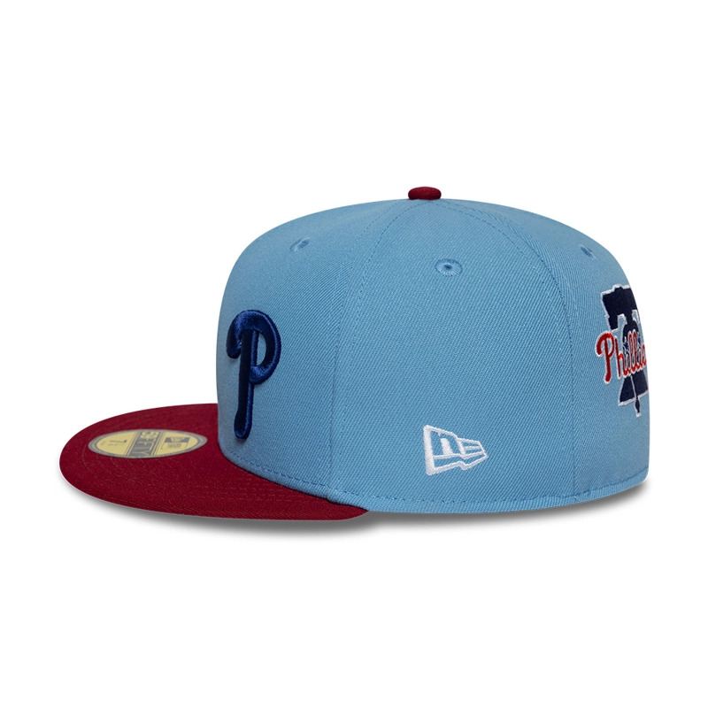 GORRA 59FIFTY NBA PHILADELPHIA PHILLIES MLB MULTI LOGO CELESTE - 5