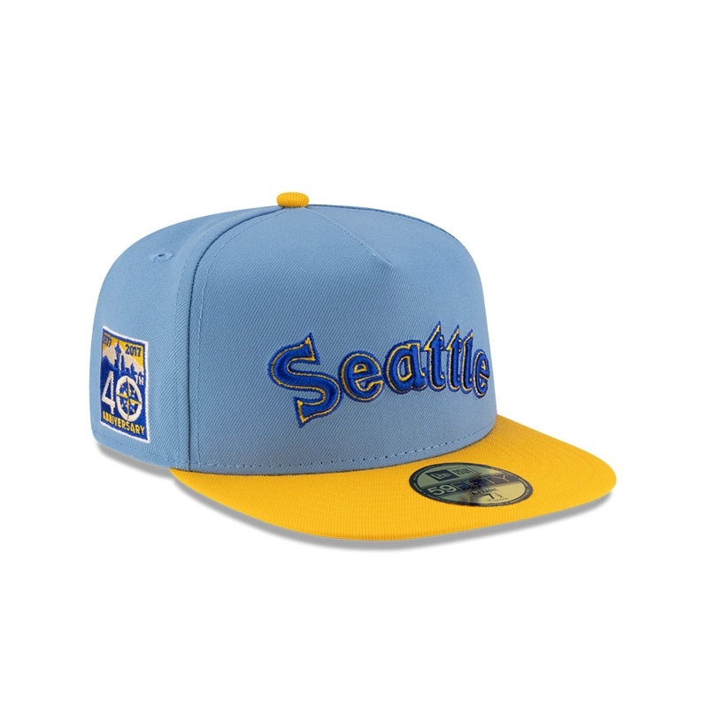 GORRA 59FIFTY MLB SEATTLE MARINERS SKY BLUE CELESTE - 1