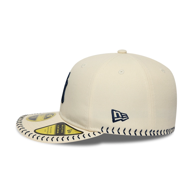 GORRA 59FIFTY MLB NEW YORK YANKEES BB STITCH BEIGE - 5