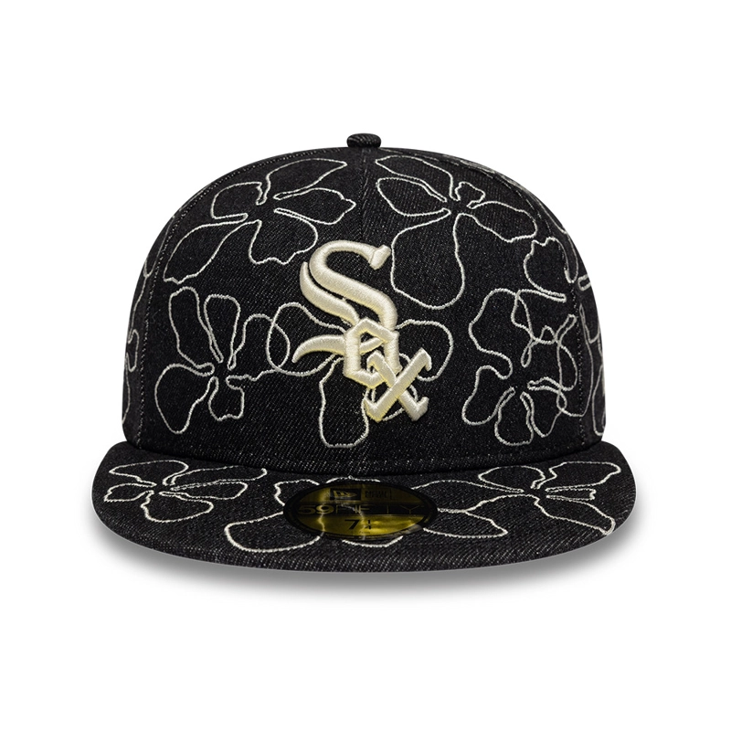 GORRA 59FIFTY MLB CHICAGO WHITE SOX FLORAL DENIM NEGRO - 3