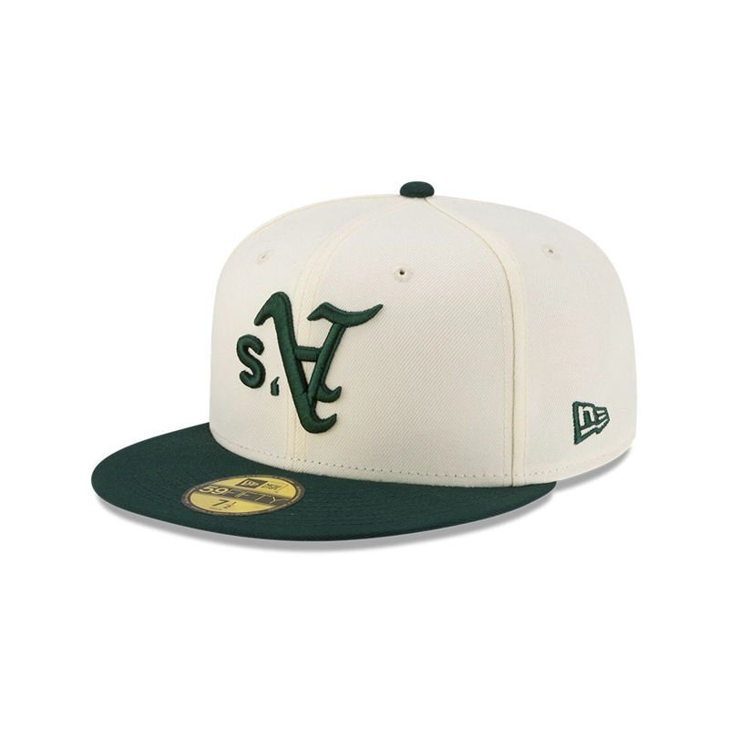 GORRA 59FIFTY MLB OAKLAND ATHLETICS UPSIDE DOWN BLANCO - 1