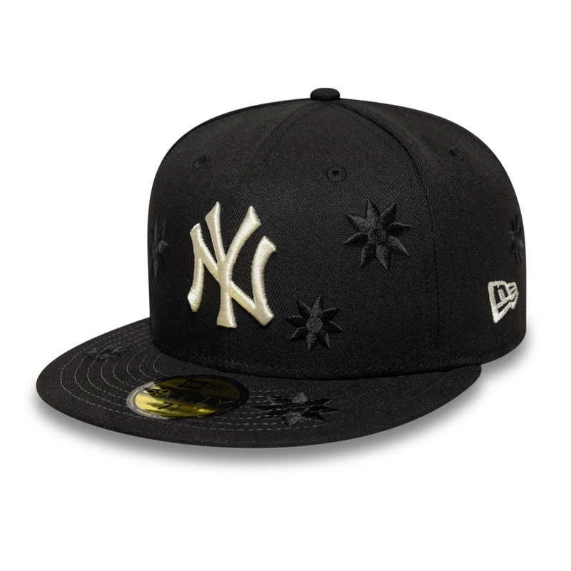 GORRA 59FIFTY MLB NEW YORK YANKEES FLOWER EMBROIDERY NEGRO - 1
