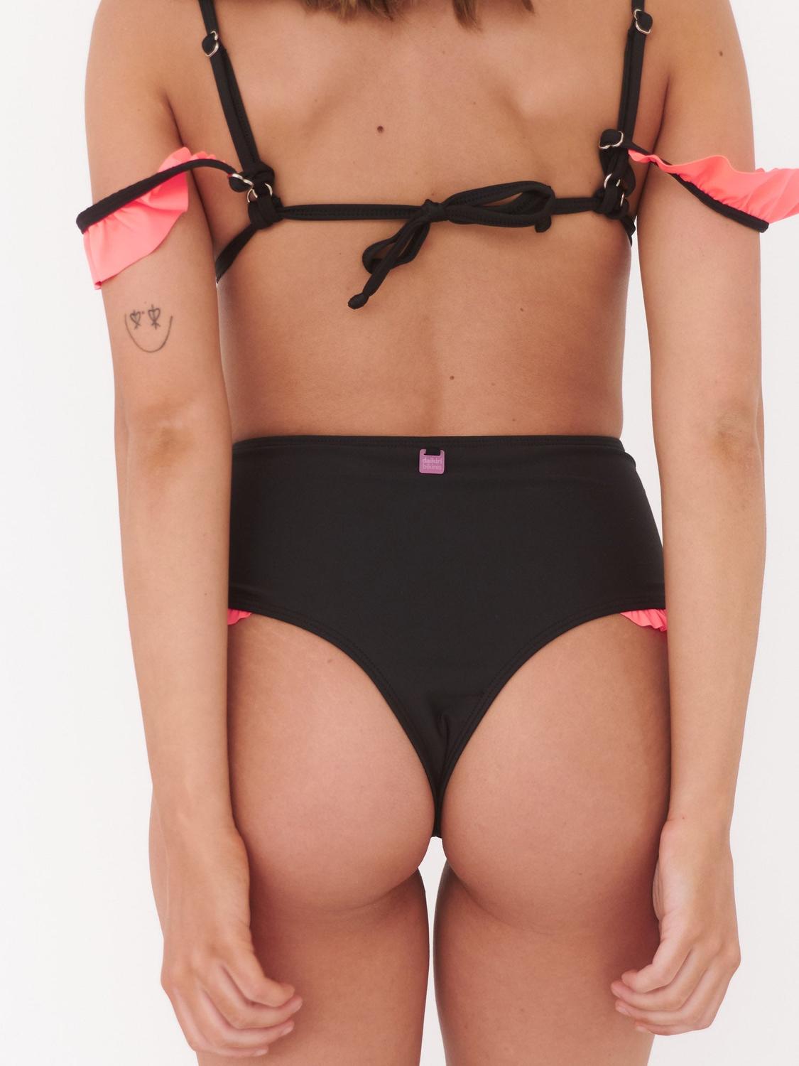 BOTTOM DE BIKINI DAIKIRI MUJER CALZON TIRO ALTO VUELOS NEGRO FILTRO UV50+ - 2
