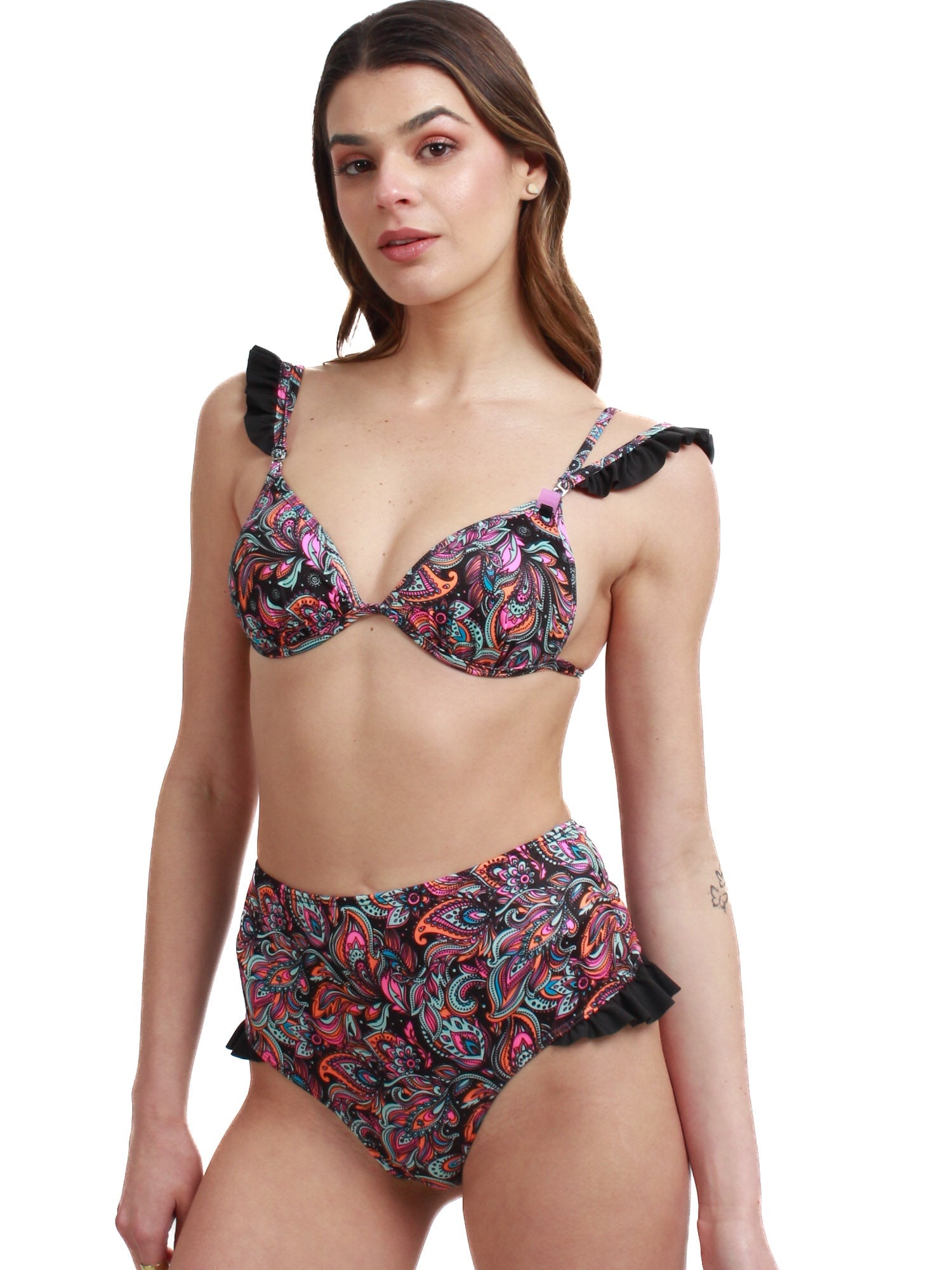 BIKINI MUJER DAIKIRI BIKINIS BOTTOM DE BORA NEGRO CALZÓN TIRO ALTOUV 50+ - 6