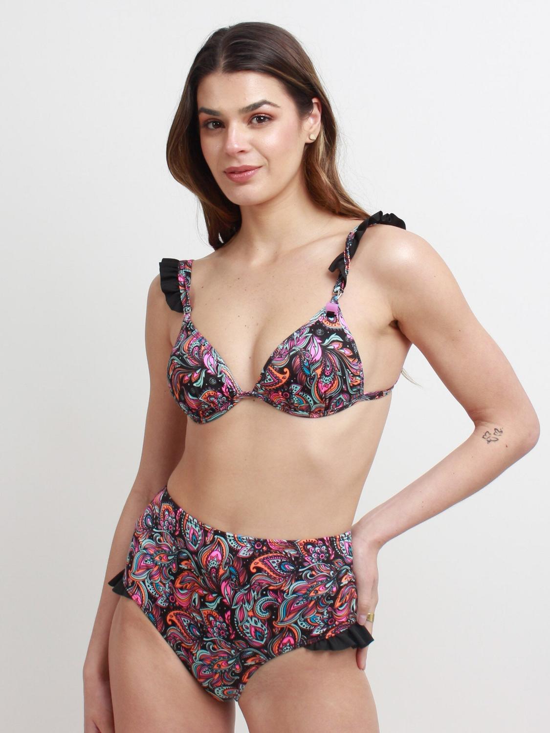 TOP DE BIKINI DAIKIRI MUJER TRIANGULO VUELOS BULGARO NEGRO FLUOR FILTRO UV50+ - 6