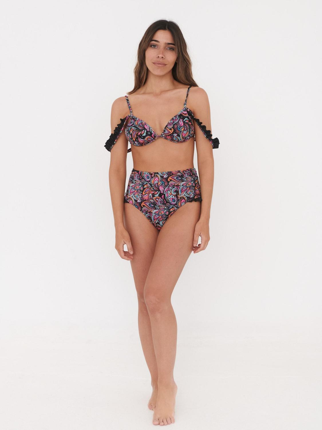 TOP DE BIKINI DAIKIRI MUJER TRIANGULO VUELOS BULGARO NEGRO FLUOR FILTRO UV50+ - 7