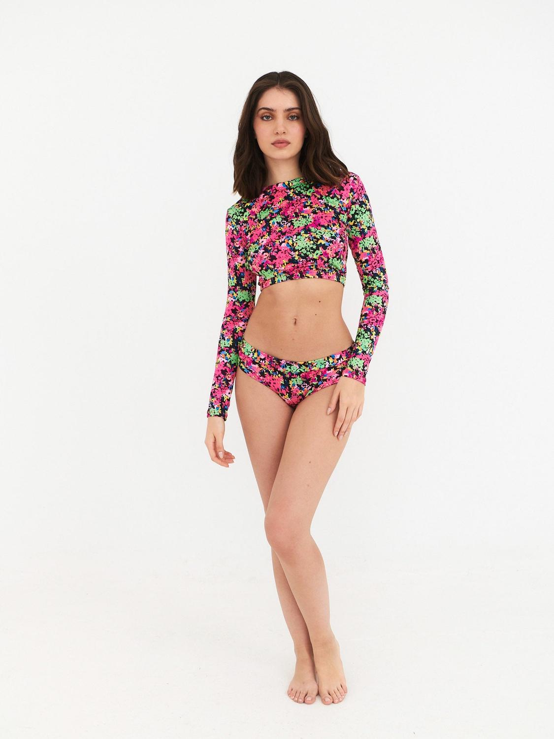BOTTOM DE BIKINI DAIKIRI MUJER CALZON SIN COSTURAS FLORES NEGRO ROSA FLUOR FILTRO UV50+ - 7
